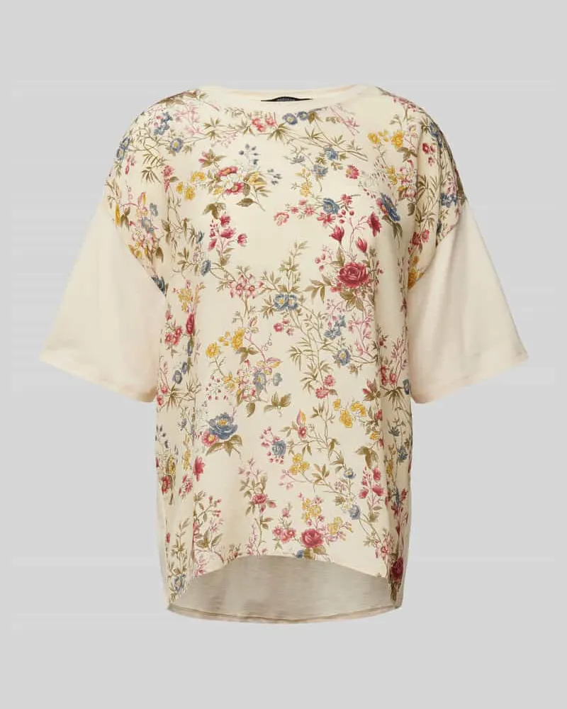 Max Mara T-Shirt mit Muster-Print Modell 'MALAGA Ecru