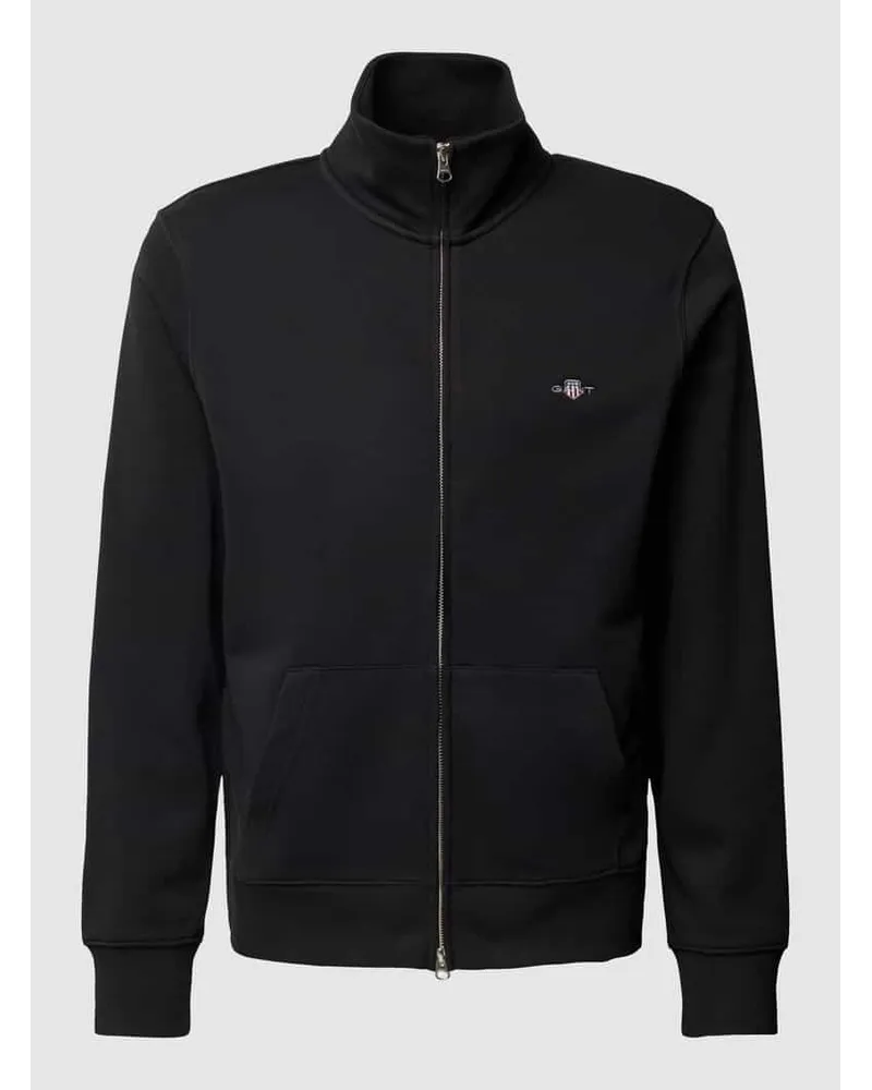 Gant Regular Fit Sweatjacke mit Label-Stitching Black