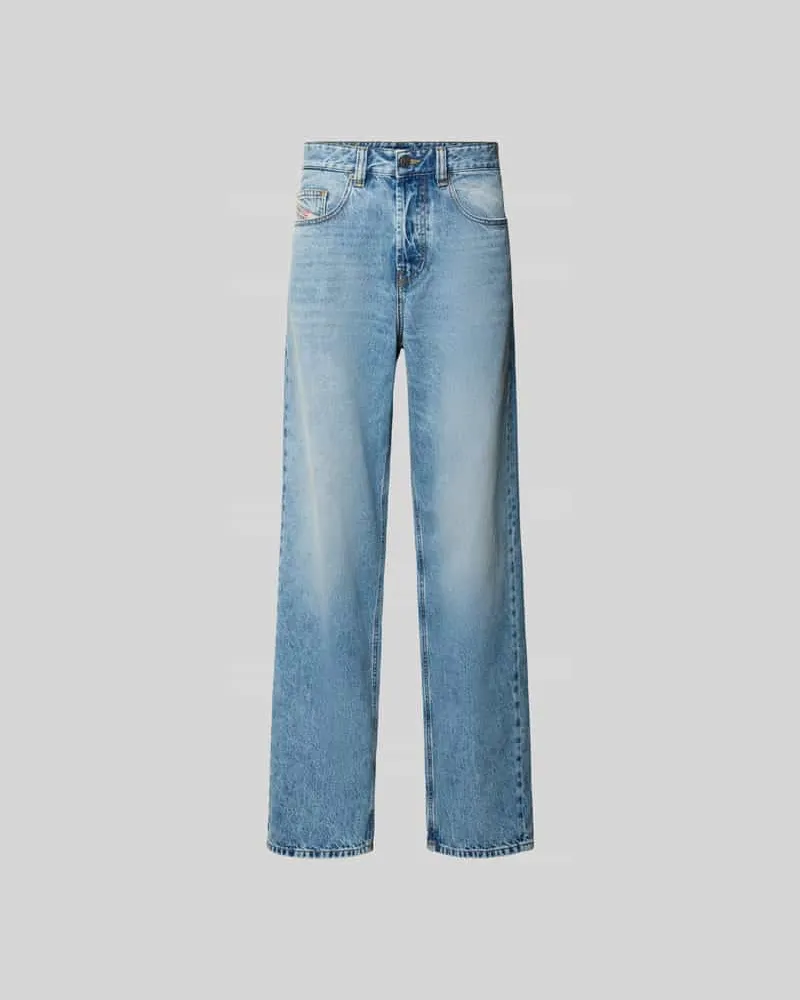 Diesel Straight Fit Jeans mit Logo-Patch Marine
