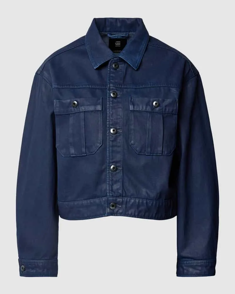G-STAR RAW Cropped Jeansjacke mit aufgesetzten Brusttaschen Jeansblau