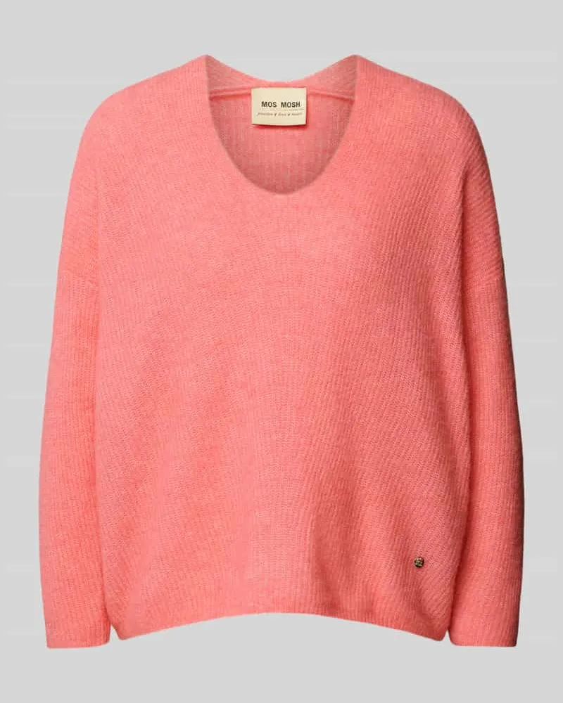 Mos Mosh Oversized Strickpullover mit V-Ausschnitt Modell 'THORA Pink