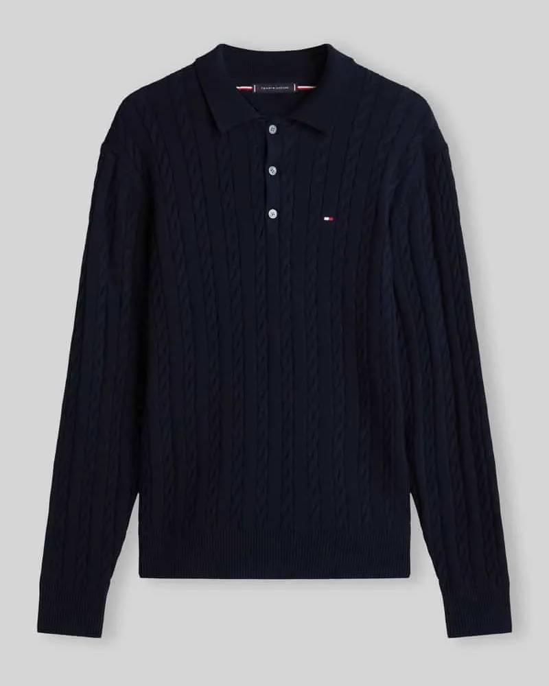 Tommy Hilfiger Regular Fit Pullover aus reiner Baumwolle Marine