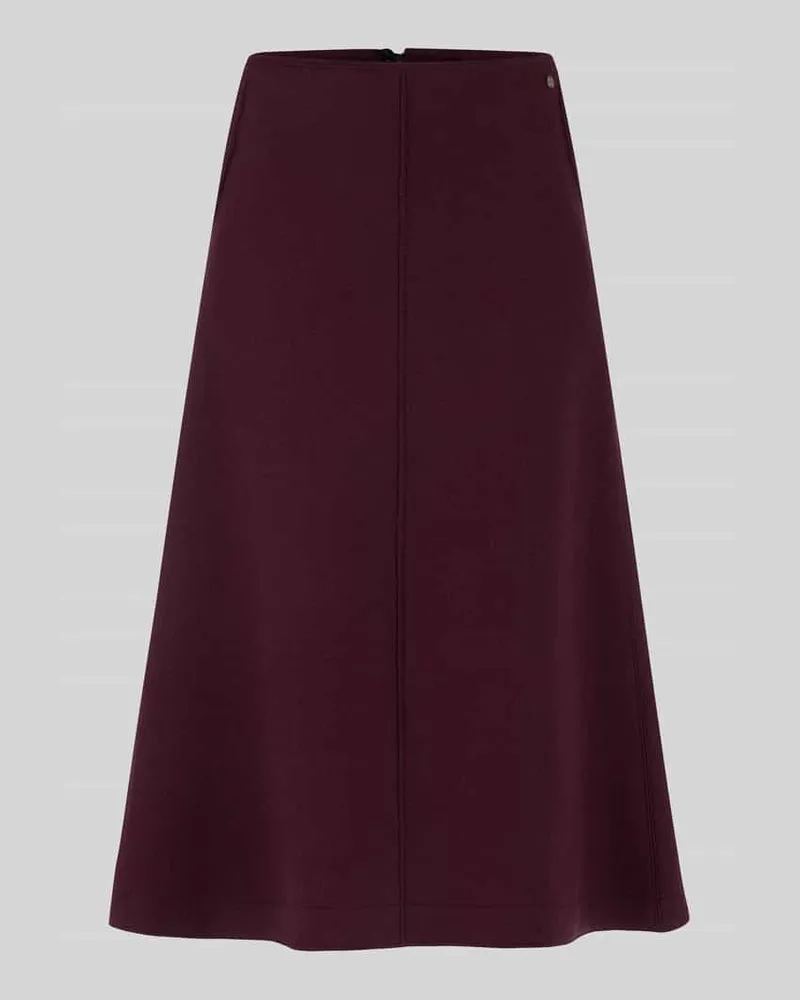 Marc Cain Midi-Rock aus Wolle mit Eingrifftaschen Bordeaux