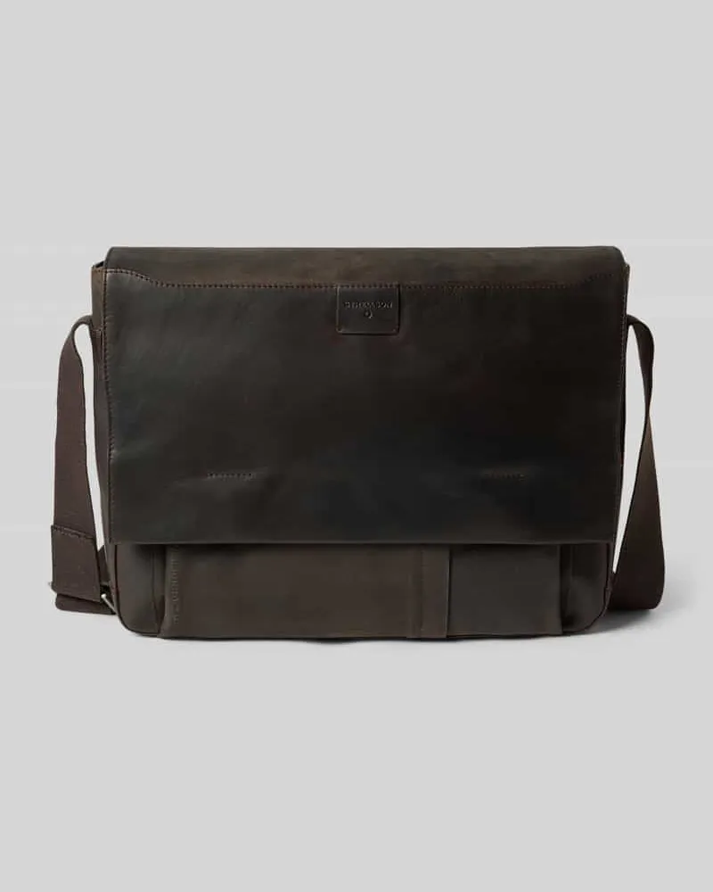 Strellson Umhängetasche aus echtem Leder Dunkelbraun