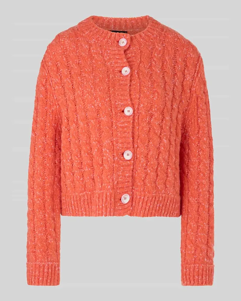Marc Cain Strickjacke aus Alpaka-Misch mit Knopfleiste Orange