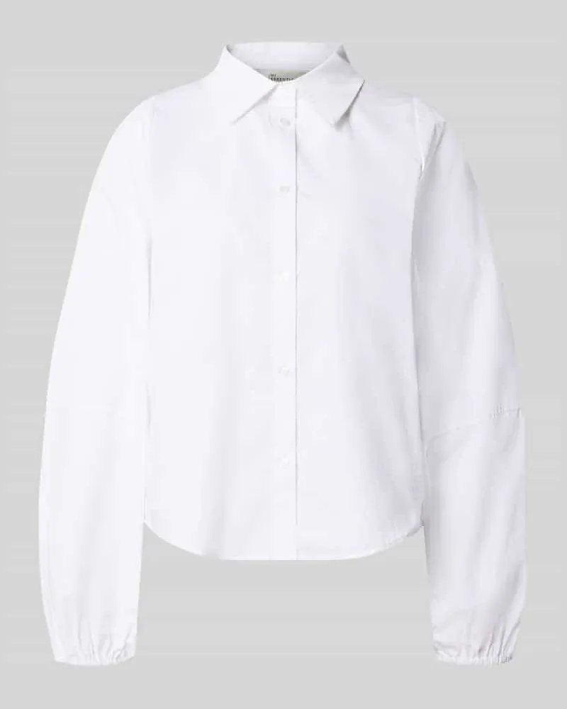 My Essential Wardrobe Regular Fit Hemdbluse mit Ballonärmeln Modell 'Sunna Weiss
