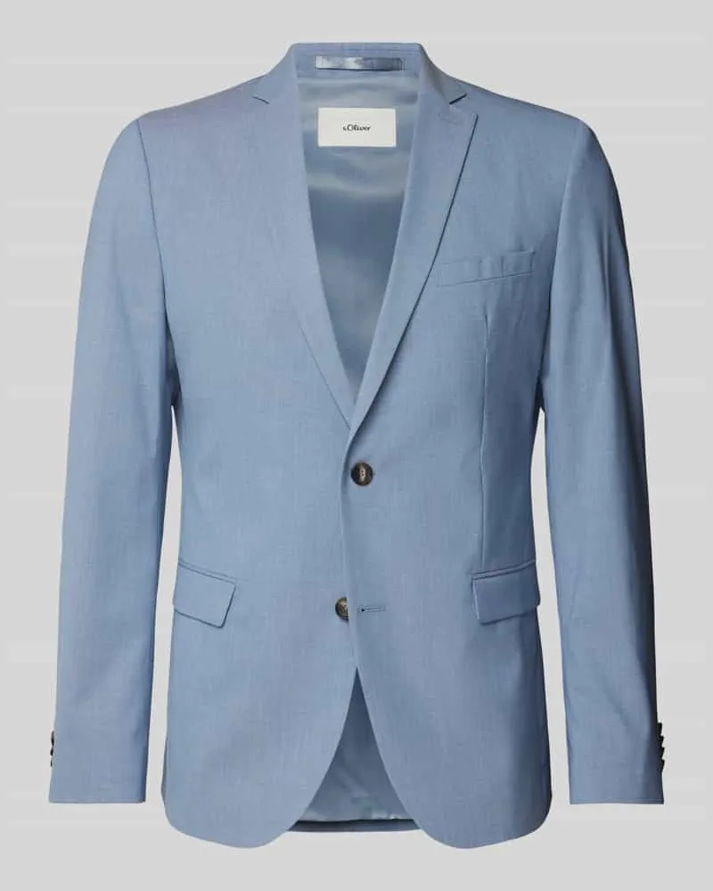 S.Oliver Slim Fit 2-Knopf-Sakko mit Viskose-Anteil Hellblau