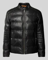 HUGO BOSS Lederjacke mit Steppnähten Modell 'Jobear Black