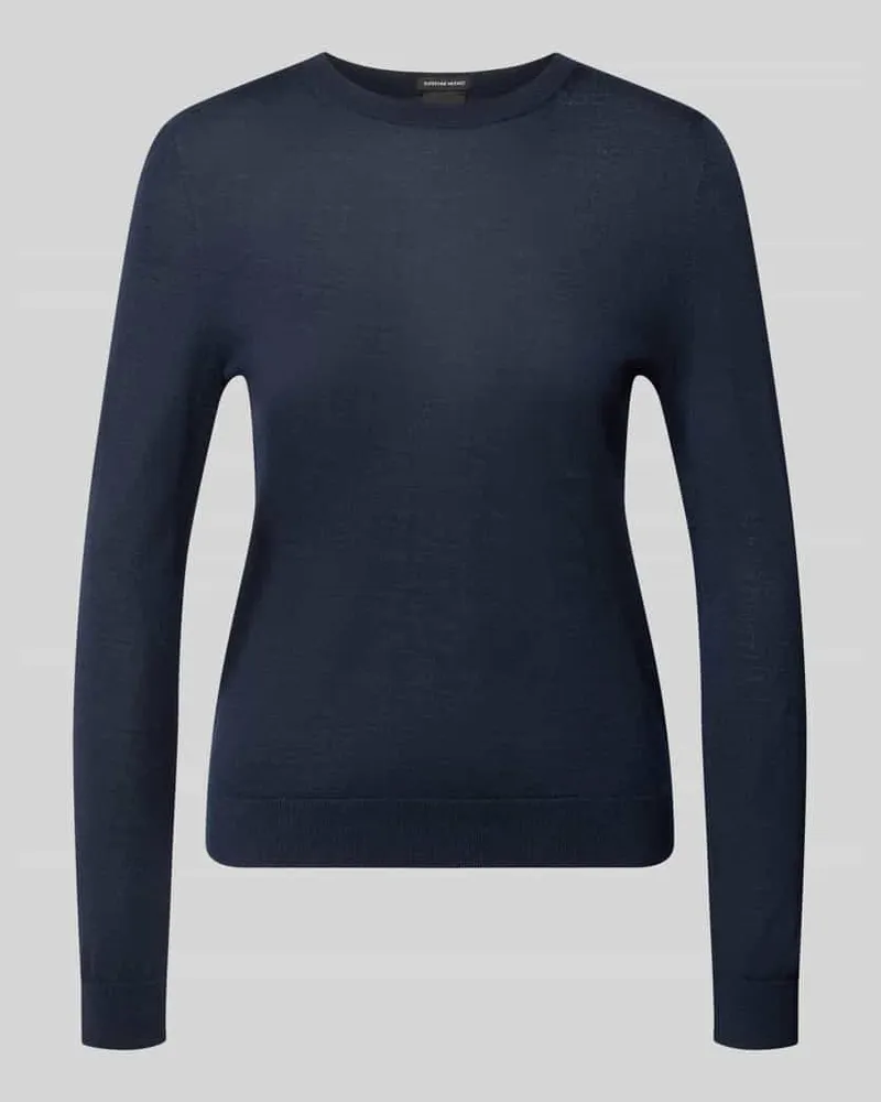 HUGO BOSS Regular Fit Pullover aus reiner Schurwolle Modell 'Ferpina Marine