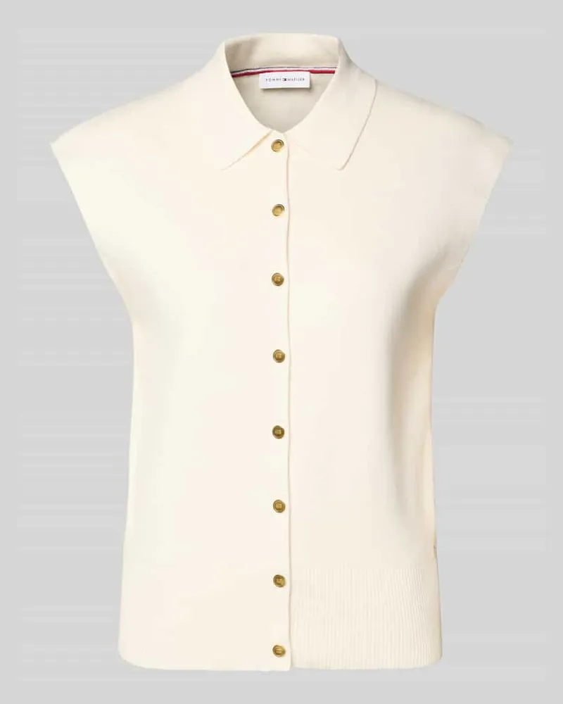 Tommy Hilfiger Relaxed Fit Weste aus Baumwoll-Mix Offwhite