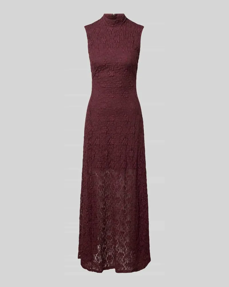 ROTATE Birger Christensen Maxikleid mit Allover-Spitzenbesatz Bordeaux