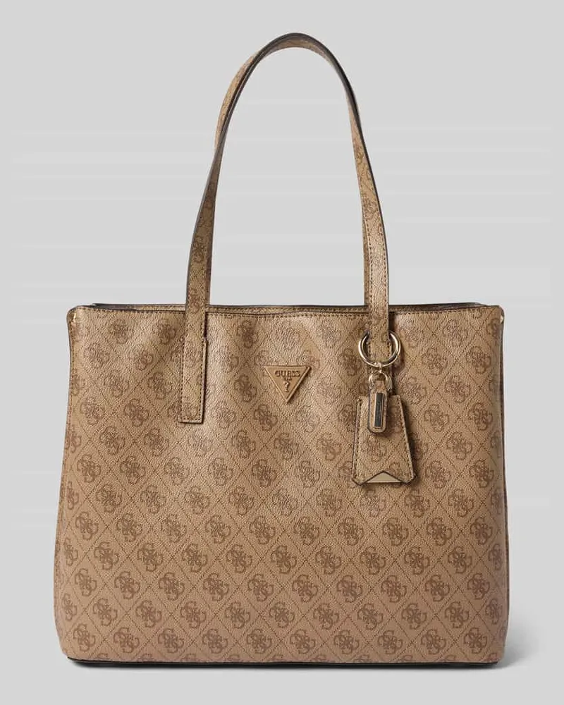 Guess Shopper mit Label-Applikation Modell 'MERIDIAN GIRLFRIEND TOTE Hellbraun