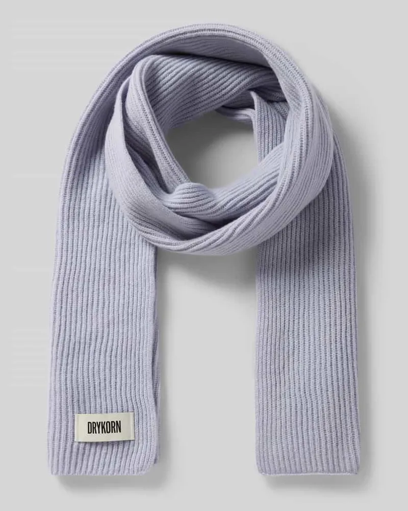 Drykorn Schal aus Schurwolle mit Label-Detail Modell 'CRONICA Hellblau