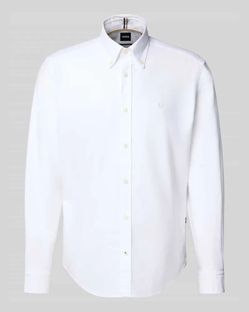 HUGO BOSS Regular Fit Freizeithemd aus reiner Baumwolle Modell 'LIAM Weiss