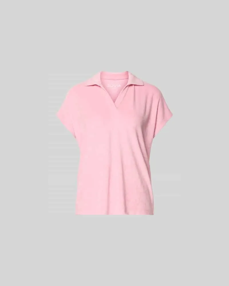 Juvia Poloshirt in Frottee-Optik Pink