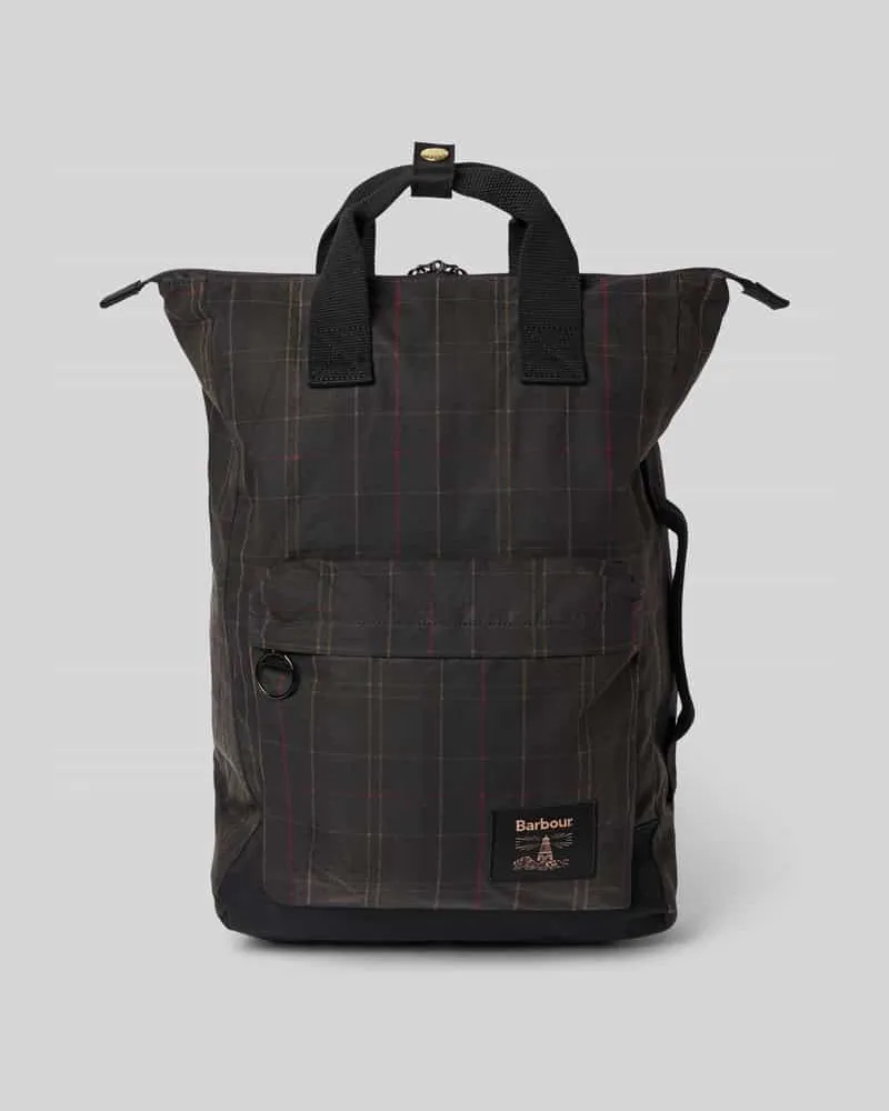 Barbour Rucksack aus reiner gewachster Baumwolle Anthrazit