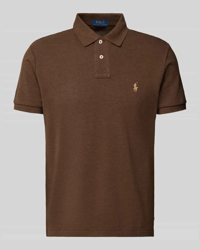 Ralph Lauren Poloshirt mit Label-Stitching Hellbraun