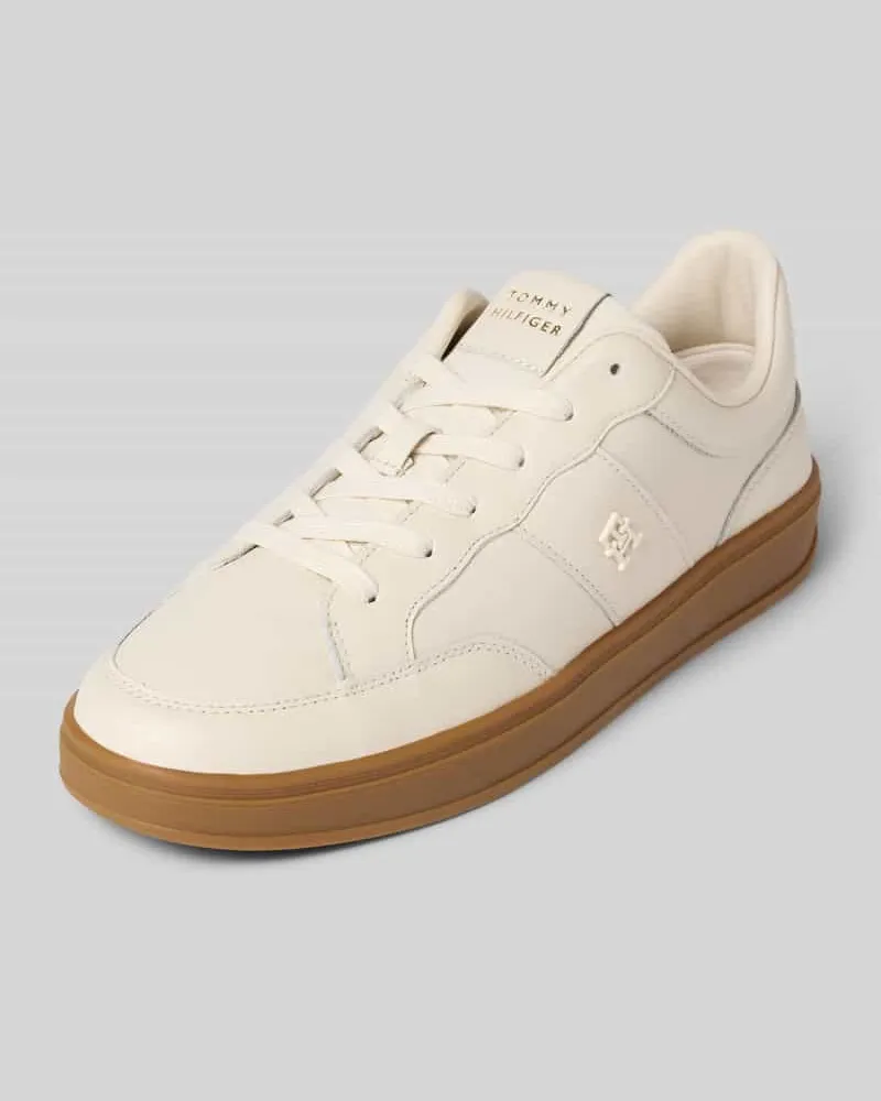 Tommy Hilfiger Low Top Sneaker aus echtem Rindsleder Offwhite