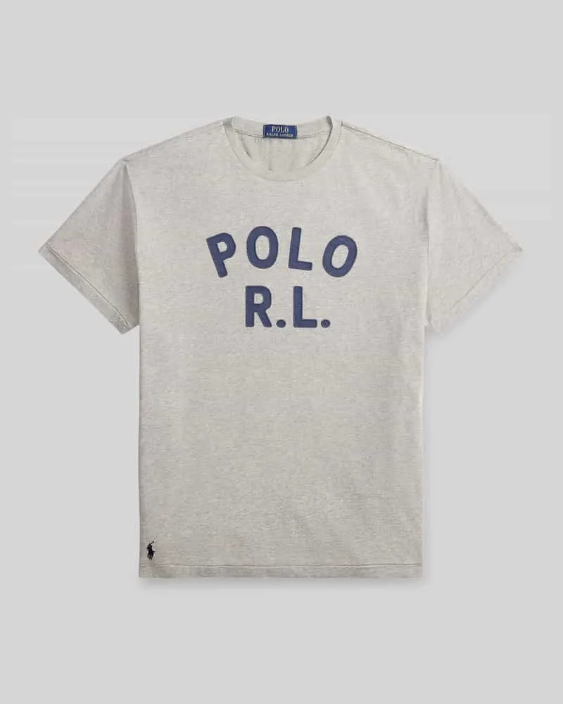 Ralph Lauren Loose Fit T-Shirt aus reiner Baumwolle Hellgrau