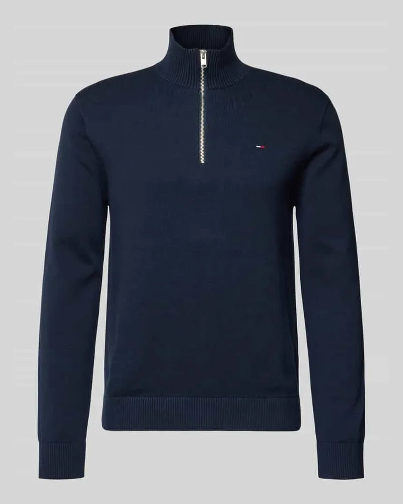 Tommy Hilfiger Slim Fit Troyer aus reiner Baumwolle Marine