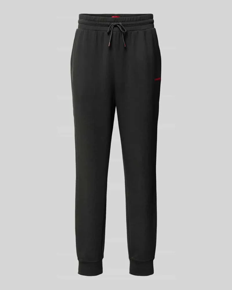 HUGO BOSS Relaxed Fit Sweathose aus Baumwoll-Mix Modell 'ATLAS Black