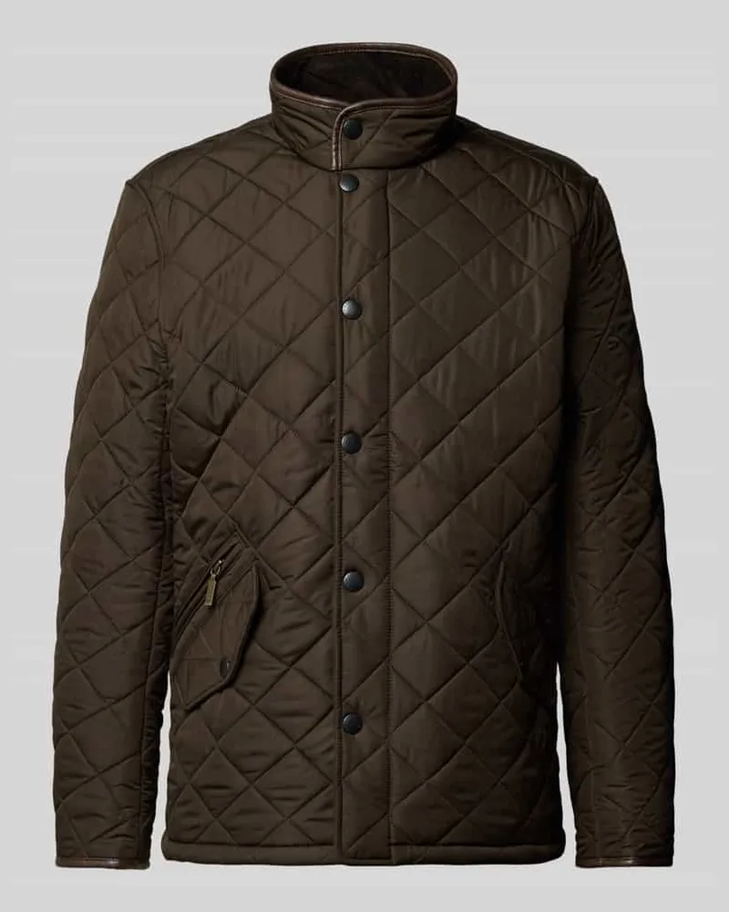 Barbour Regular Fit Steppjacke mit Pattentaschen Modell 'POWELL Oliv