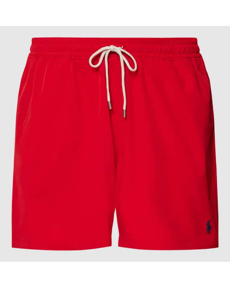 Ralph Lauren Badehose mit Logo-Stitching Modell 'TRAVELER Rot