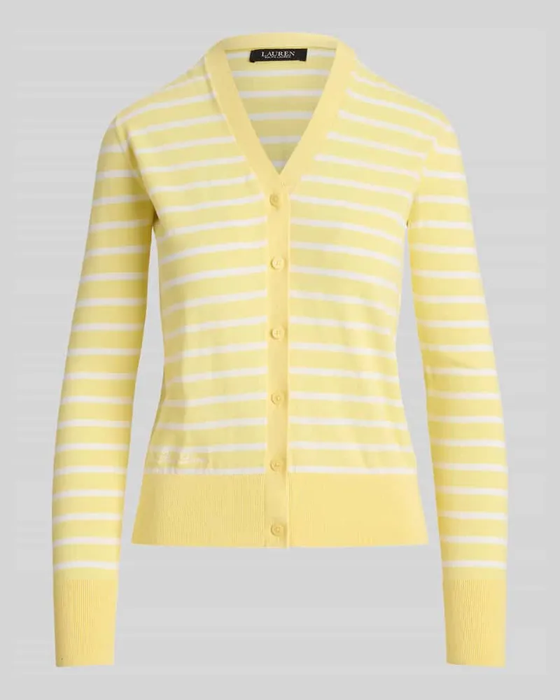 Ralph Lauren Regular Fit Strickjacke aus reiner Baumwolle Hellgelb