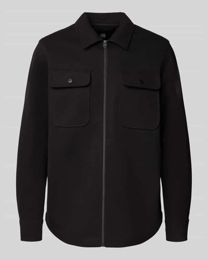 G-STAR RAW Regular Fit Hemdjacke mit Reißverschluss Black