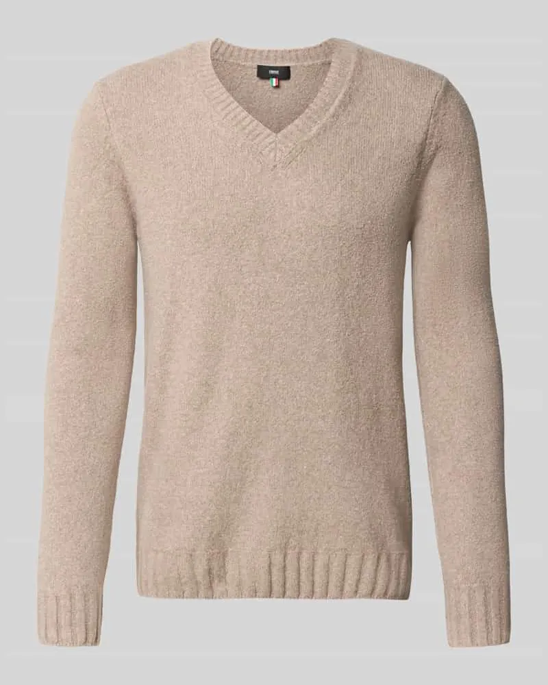 cinque Strickpullover mit V-Ausschnitt Modell 'UPO Beige