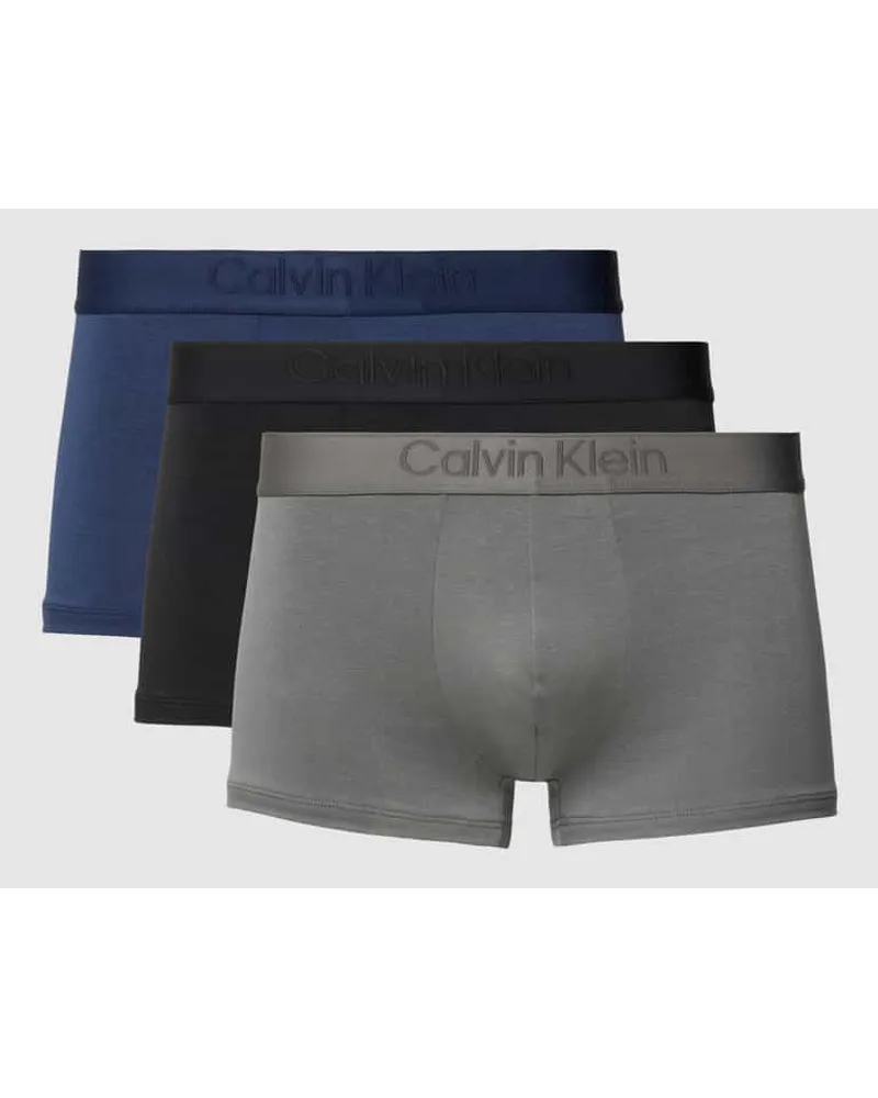 Calvin Klein Trunks mit elastischem Logo-Bund im 3er-Pack Mittelgrau