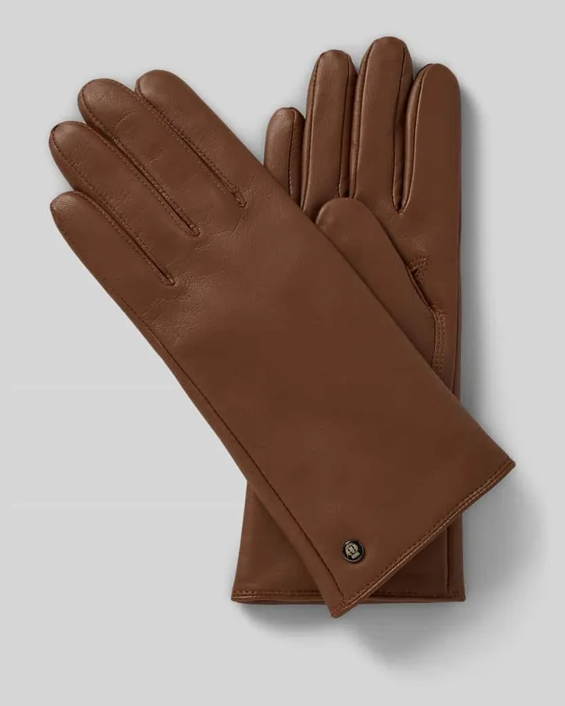 Roeckl Handschuhe aus echtem Leder Modell 'Schönefeld Cognac