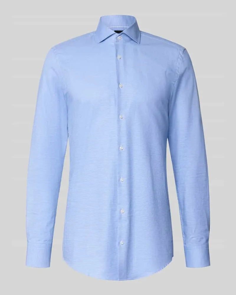 HUGO BOSS Slim Fit Businesshemd mit extra langem Arm Modell 'HANK Bleu