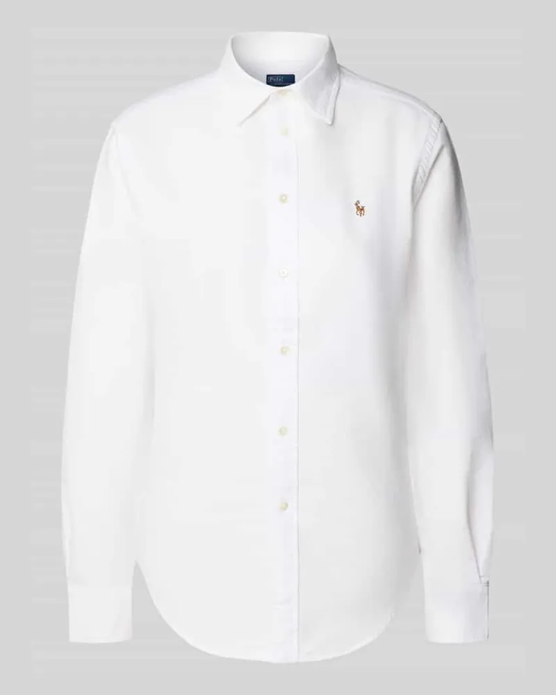 Ralph Lauren Regular Fit Hemdbluse mit Logo-Stitching Weiss
