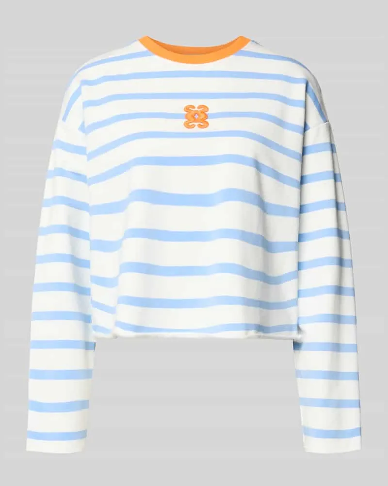 Smith & Soul Sweatshirt mit Logo-Patch und Rollsaum Bleu