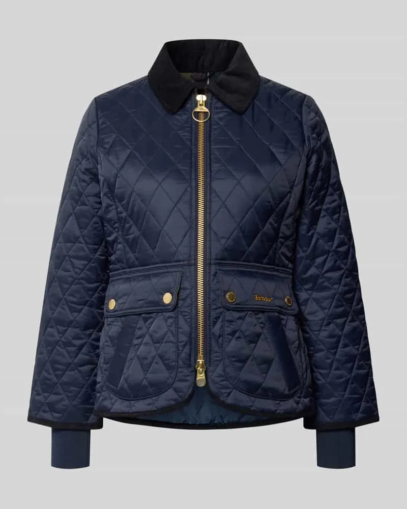 Barbour Slim Fit Steppjacke mit Label-Stitching Marine