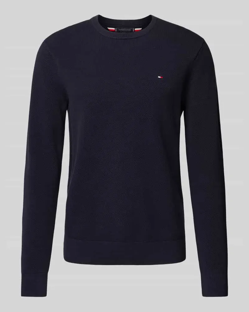 Tommy Hilfiger Strickpullover mit Rundhalsausschnitt Marine