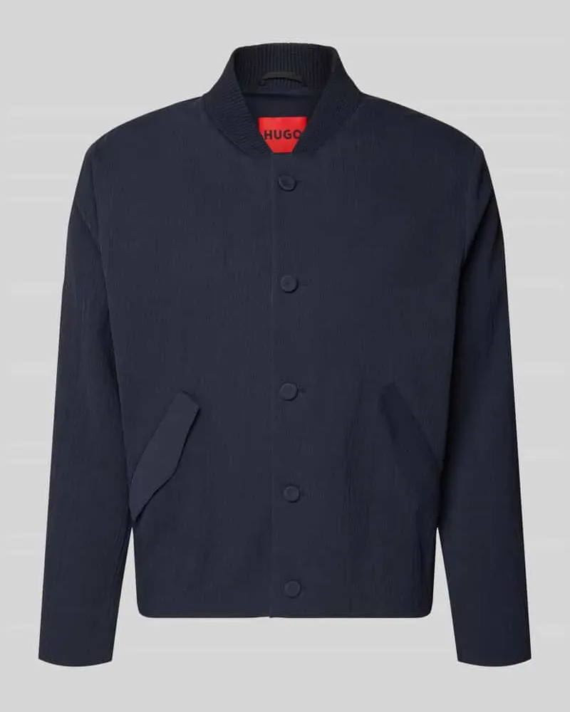 HUGO BOSS Regular Fit Blouson aus Baumwoll-Lyocell-Mix Modell 'UKASHI263X-H Dunkelblau