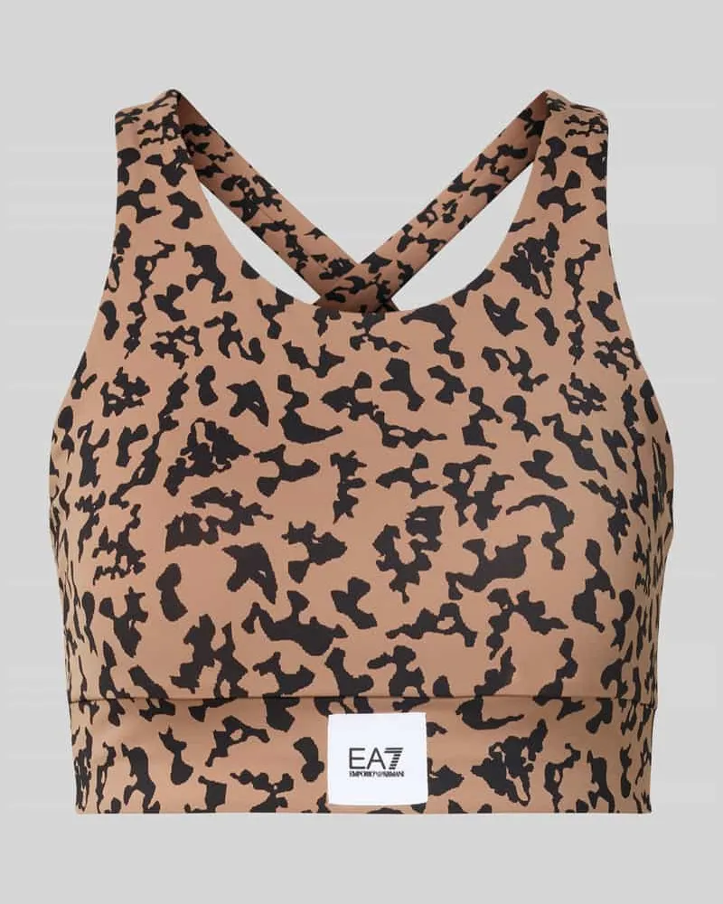 EA7 Sport-BH mit Rundhalsausschnitt Beige