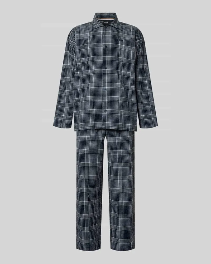 HUGO BOSS Regular Fit Pyjama in Geschenkbox Modell 'CHRIS Marine