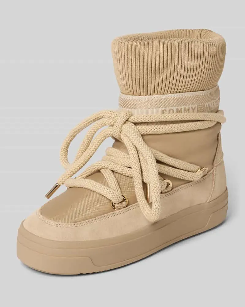 Tommy Hilfiger Stiefel mit Leder-Anteil Beige