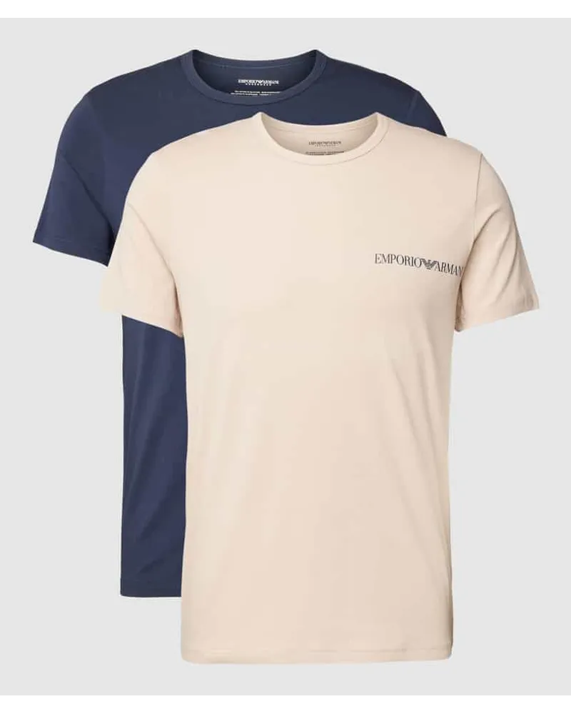 Emporio Armani T-Shirt mit Label-Print Marine