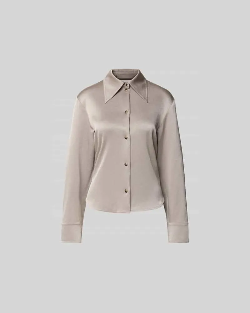 Nanushka Hemdbluse mit Spitzkragen Mud