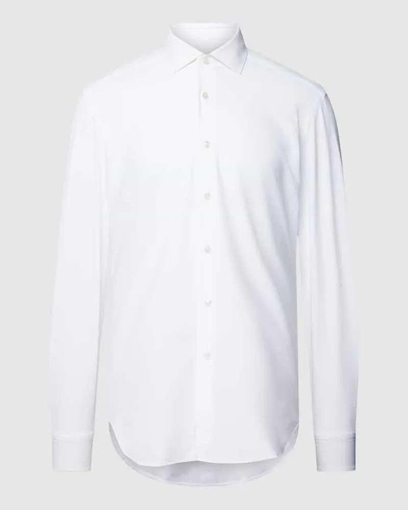 XACUS Slim Fit Businesshemd mit Stretch-Anteil Weiss