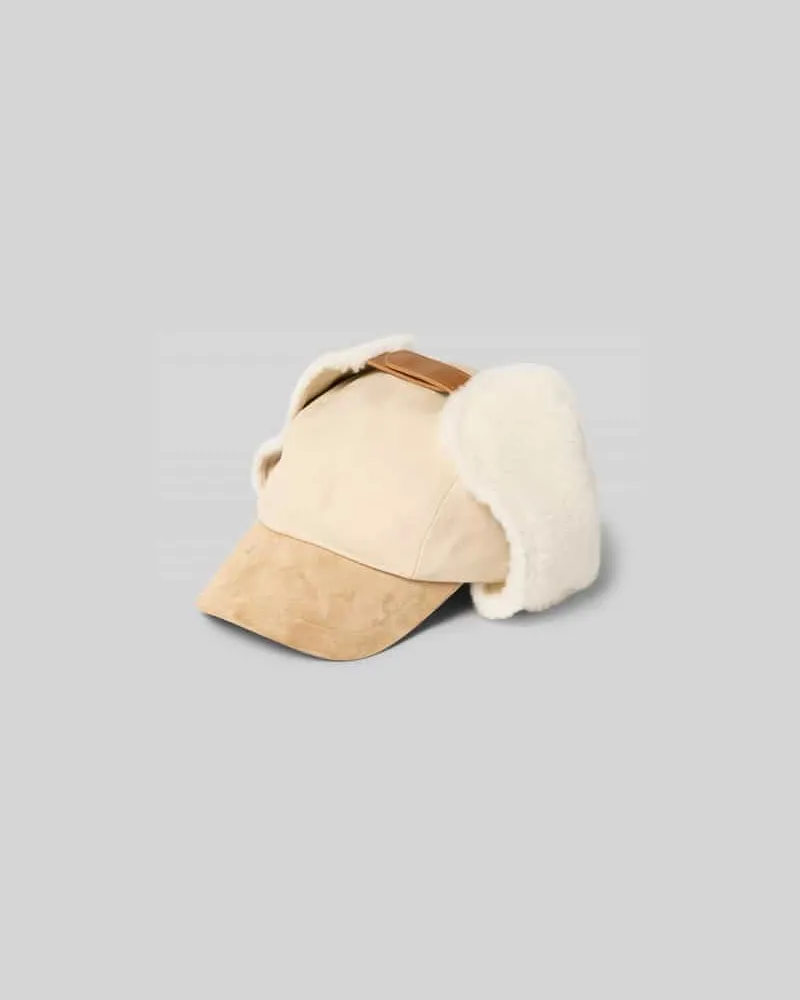 Kenzo Base Cap mit Besatz aus Schafswolle Ecru