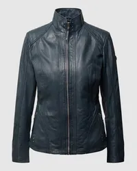 CABRINI Lederjacke mit variablem Stehkragen Marine