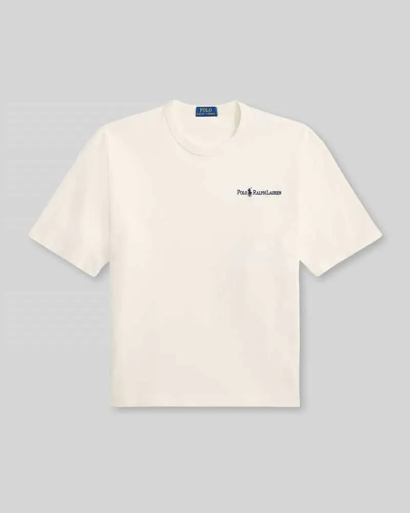 Ralph Lauren Relaxed Fit T-Shirt aus reiner Baumwolle Offwhite