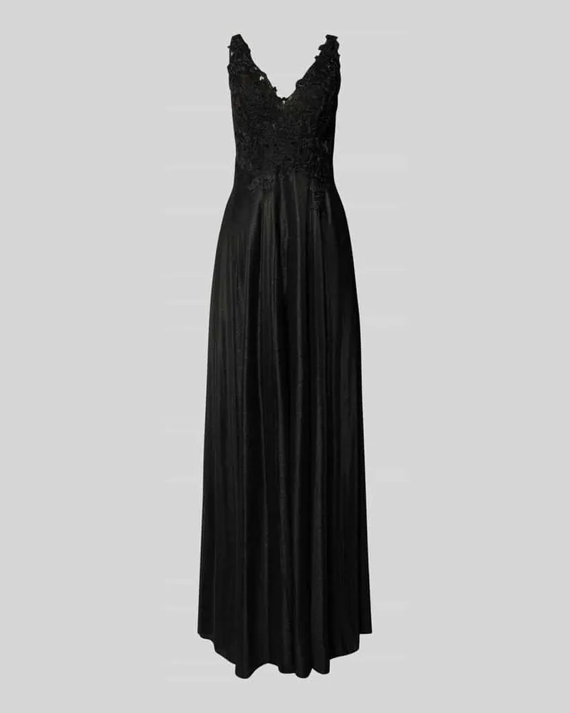 Unique Abendkleid mit Häkelspitze Black