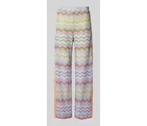 Flared Stoffhose mit Allover-Print