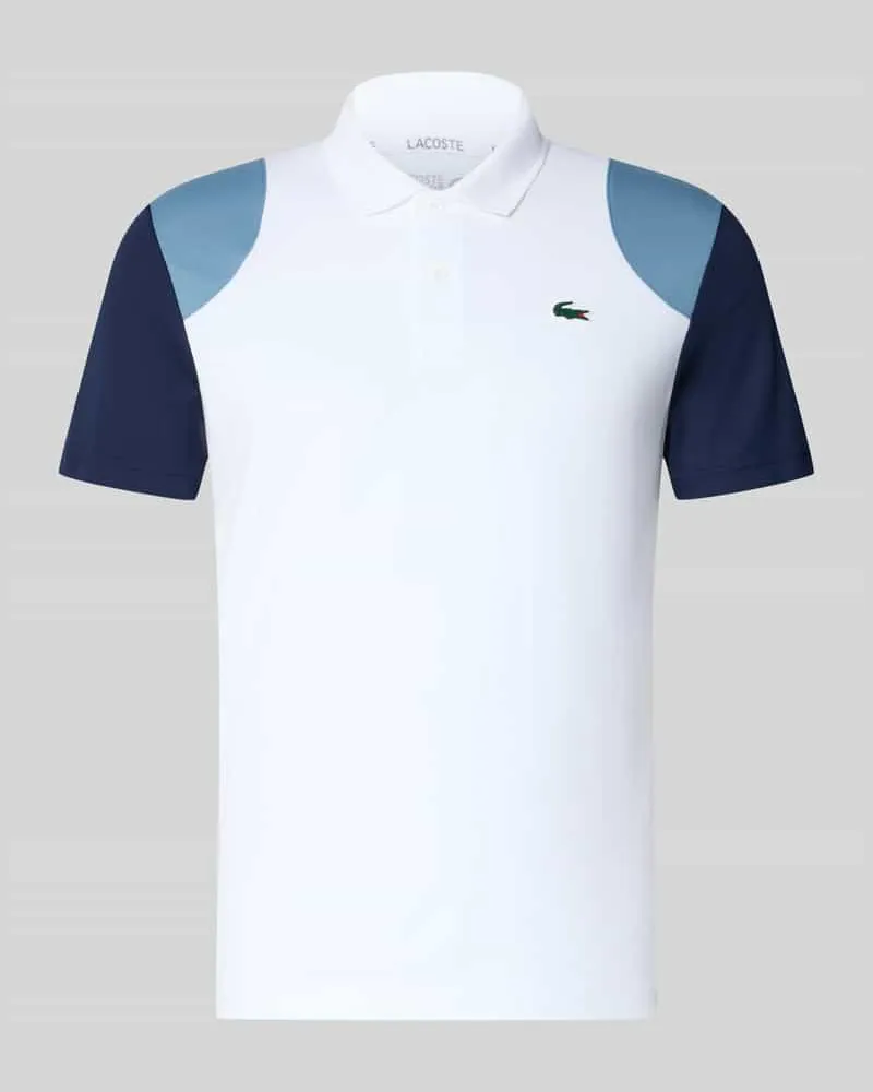 Lacoste Regular Fit Sport-T-Shirt im Colorblock-Design Weiss